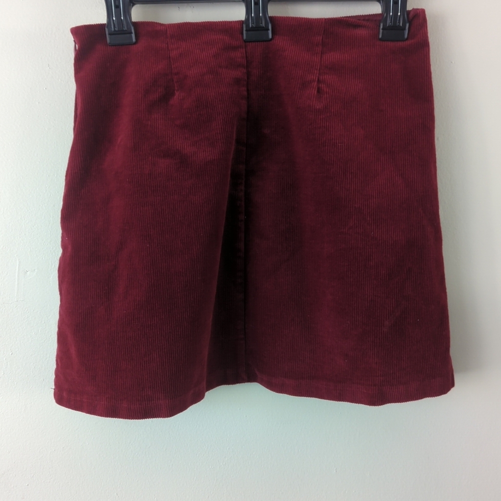 Blu pepper mini skirt women's size small lined embroidered corduroy red - Picture 5 of 6